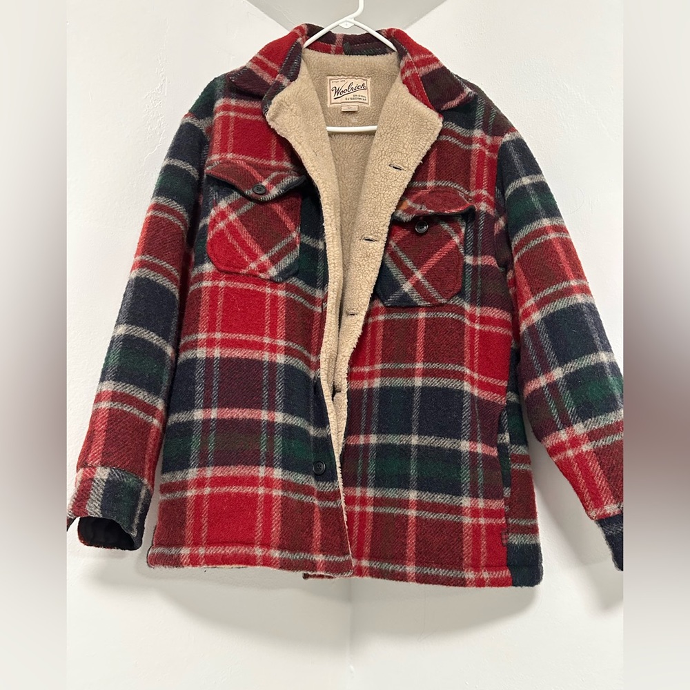 Woolrich Sherpa Lined Button Up Flannel Coat - image 1